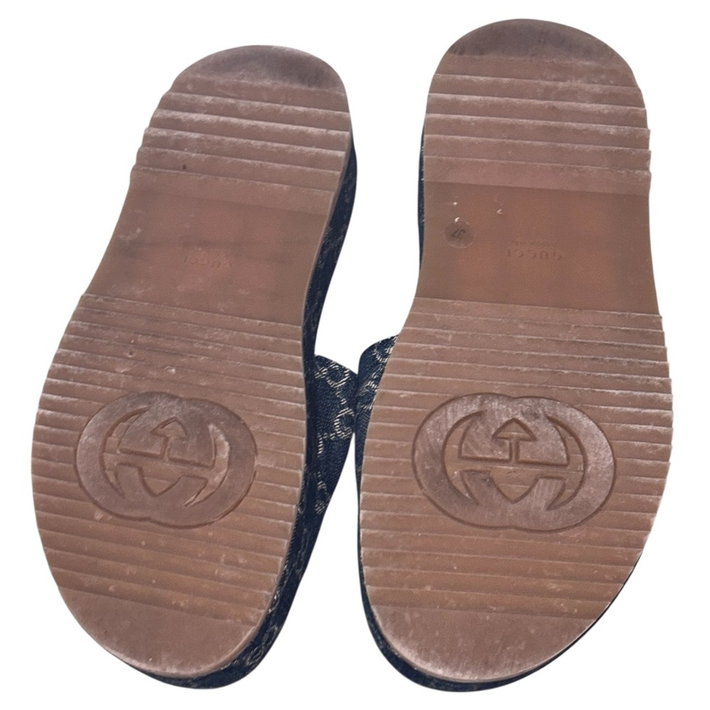 ❌SOLD❌ GUCCI Denim GG Monogram Platform Sandals (Pre-owned & Authentic) - Picture 3 of 9